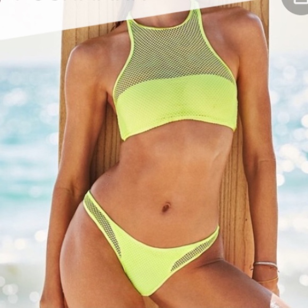 Victoria’s Secret Neon Yellow Mesh Bikini